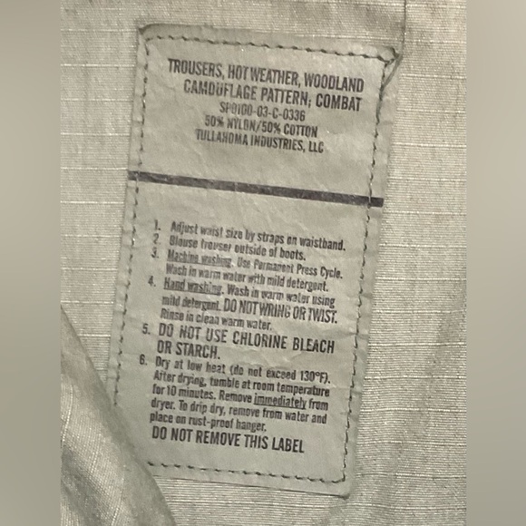 Tullahoma Industries Military Combat Trousers Camouflage Hot Weather Woodland - Picture 12 of 14